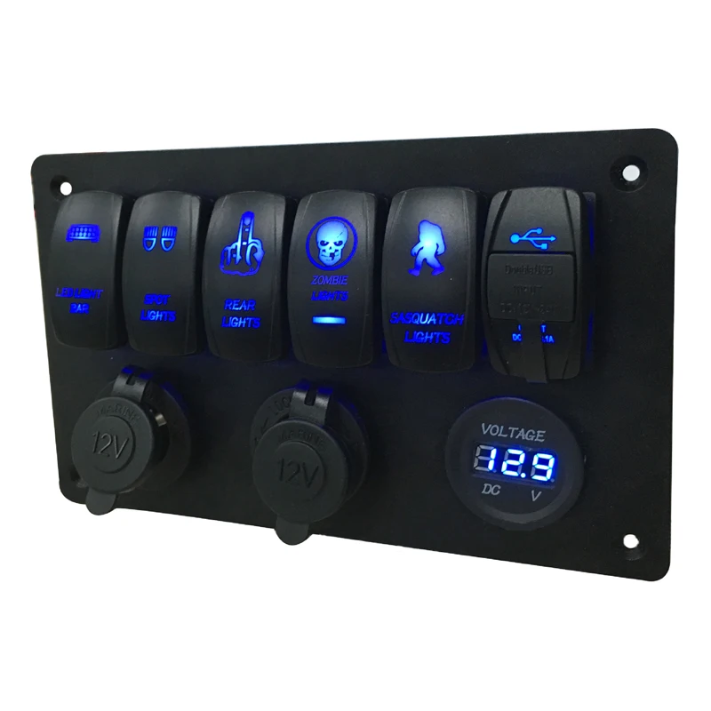Светодиодный морской переключатель панели выключатели автомобиля двойной USB