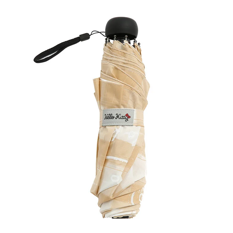 Красивый складной зонтик с защитой от солнца и УФ лучей прозрачный мини Hello Kitty