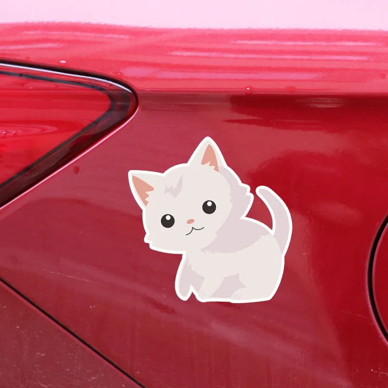 YJZT 13 5 см * 7 Симпатичная Розовая кошка ПВХ автомобильная наклейка переводная