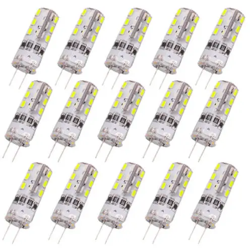 

Светодиодная лампа G4 24SMD, 12 В постоянного тока, 15 шт., 3014, 3 Вт, светодиодная сменная галогенная лампа 20 Вт, вам подходит для белого и холодного белого света