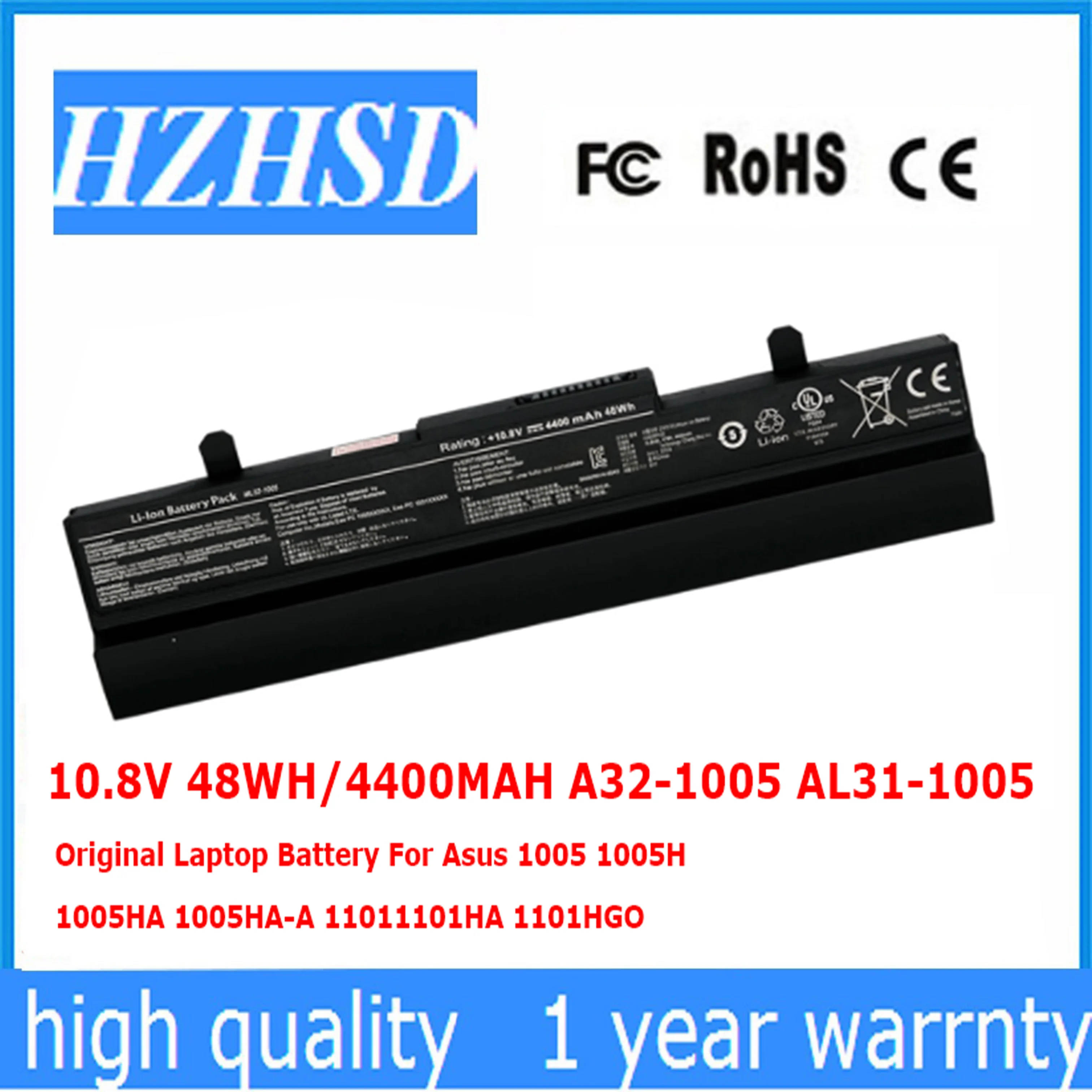 

10.8V 48WH/4400MAH A32-1005 AL31-1005 Original Laptop Battery For Asus 1005 1005H 1005HA 1005HA-A 11011101HA 1101HGO