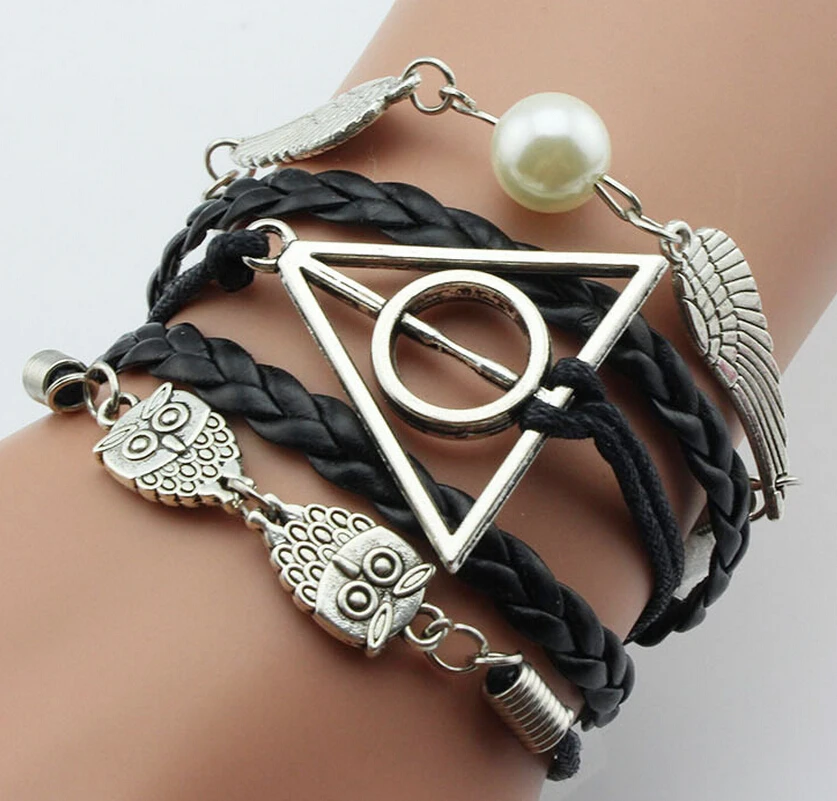 5 шт. европейский стиль Ретро серебро сова Дары смерти голубь мир шарм плетеный