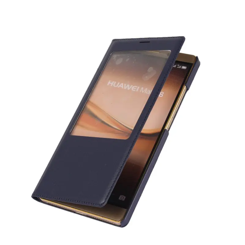 Мобильный телефон сумки для Huawei Mate 8 умный чехол с окошком кожаный откидной