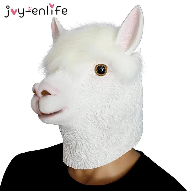1 шт. забавные латексные маски для лица с головой единорога из альпаки и ламы