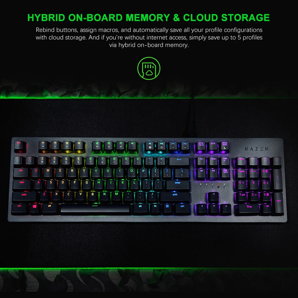 Razer Huntsman Проводная игровая клавиатура Механическая игровая клавиатура RGB подсветка Тактильные переключатели эргономичный дизайн для ПК ноутбука