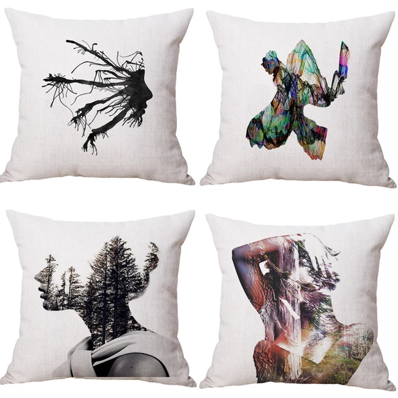 

Pin image Avatar Art Cushion Cover Cotton Linen Human And Nature Home Decorative Pillow Cover for Sofa Car Cojines Pillowcase