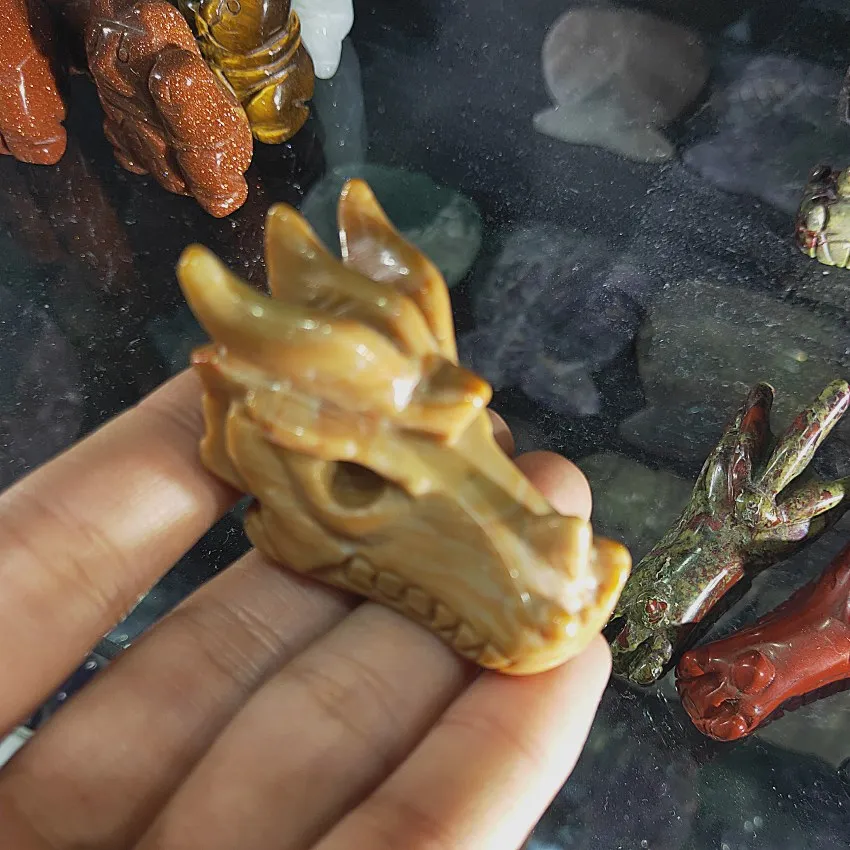 2 дюймовый кварцевый череп натуральный кристалл дракон Череп камень и голова