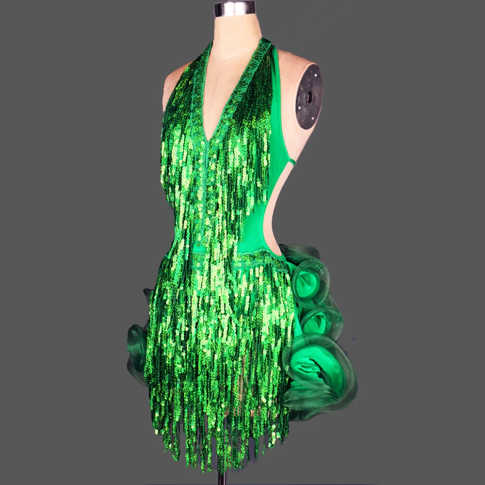 Для взрослых/Детское платье для латинских танцев женщин/платье с кисточками