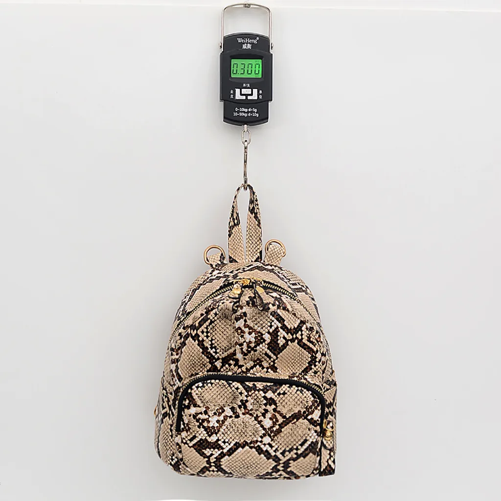 MUQGEW Female Backpack Leopard Snake Reticulated Canvas Versatile Print Fashion ZIPPER Pack Students Shoulder Bag mochila
