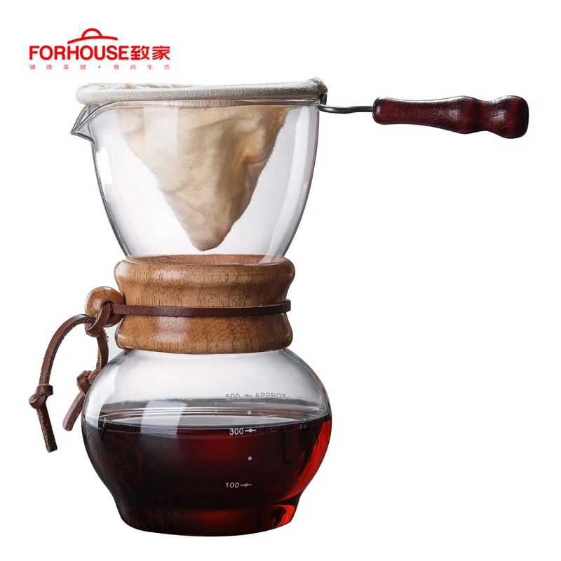 Термостойкий стеклянный кофейник 500 мл чашки для заваривания кофе Кофеварка