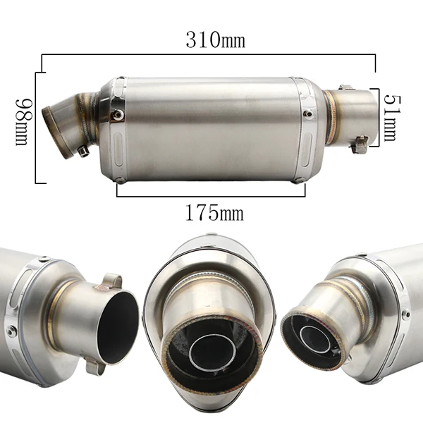 ZSDTRP 51 мм мотоцикл akrapovic Yoshimura глушитель труба с DB убийца Мотокросс ATV Грязь велосипед ямы для 125cc-500cc - Цвет: A-05