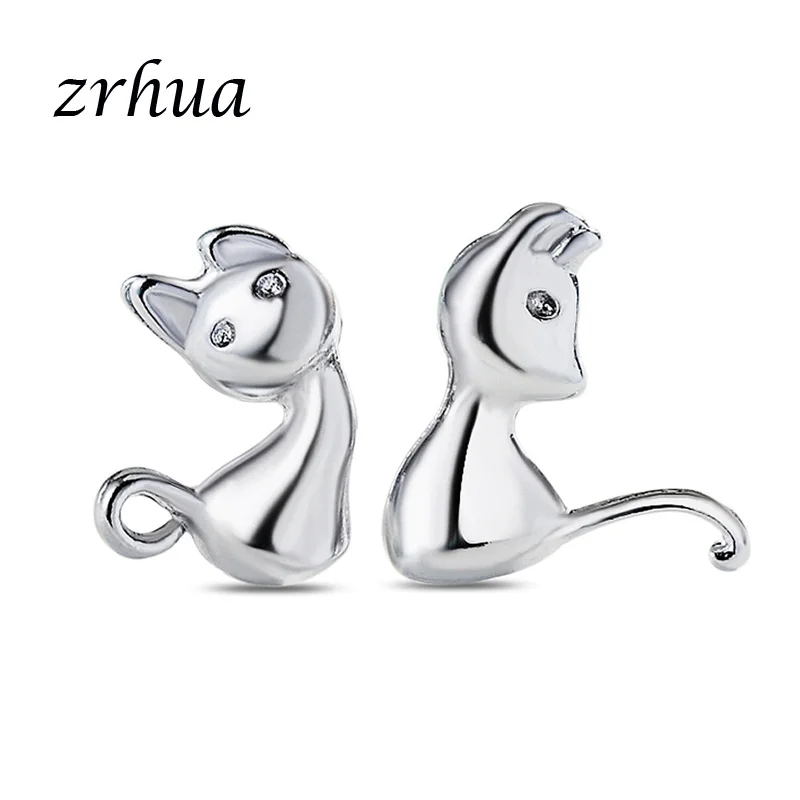 Женские серебряные серьги коты ZRHUA Модные Ювелирные для женщин романтический