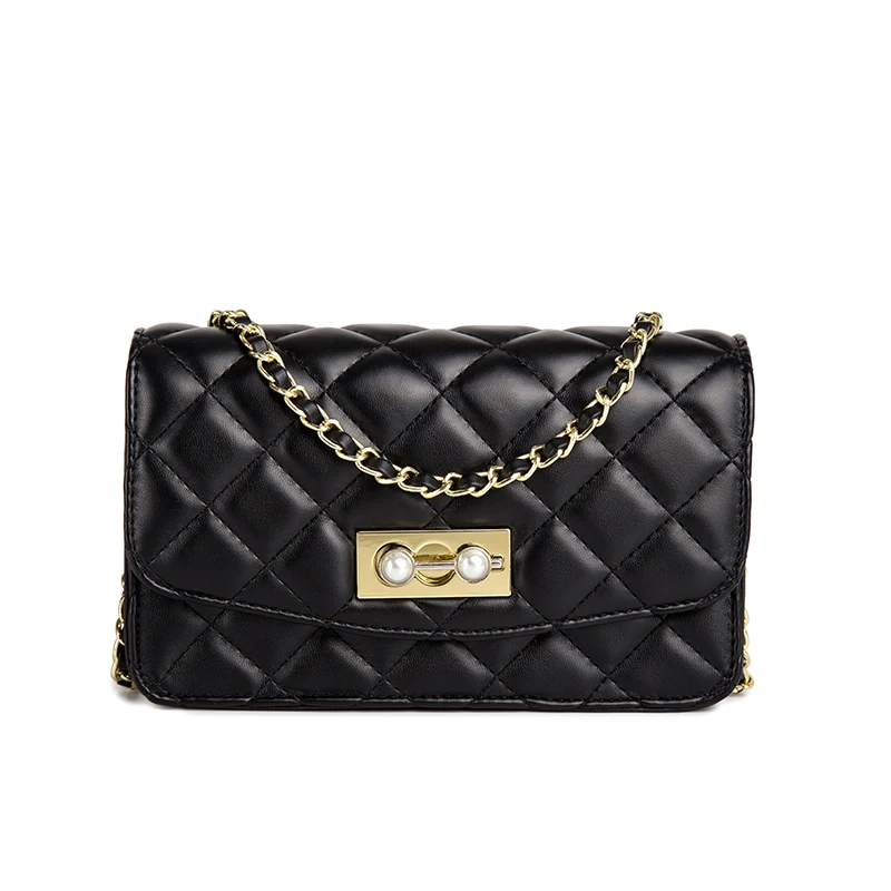 Женская сумка мессенджер с цепочкой и жемчугом|Сумки ручками| |