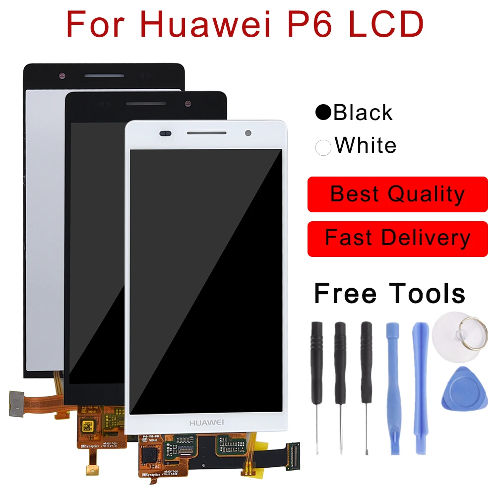 ЖК дисплей для Huawei Ascend P6 с сенсорным экраном и дигитайзером в сборе рамкой замены