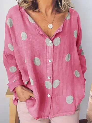 2019 New Womens Tops And Blouses Casual Long Sleeve Cute Dot Printed Summer Ladies Women Outfits Shirts |