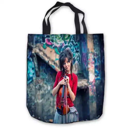 Пользовательские холщовые lindsey-stirling ToteBags ручные сумки сумка для покупок повседневные пляжные сумки складные 180911-04-63 - Цвет: Tote Bags