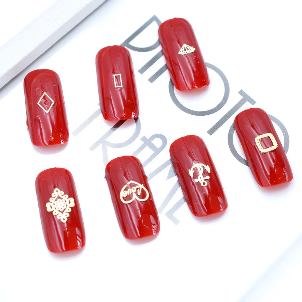 800 шт./упак. Золотой логотип стержень полые блестки блеск для ногтей украшение