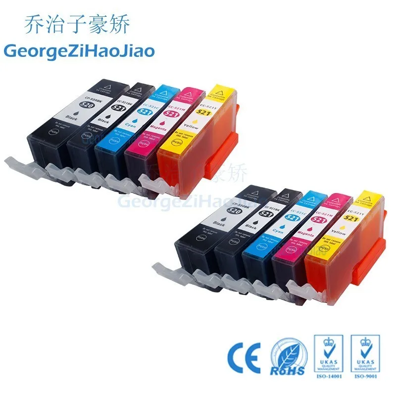 10 шт. 520 чернильных картриджей совместимый PGI520XL CLI521XL для Canon MP540 MP620 MP630 MP980 MP990 MX860