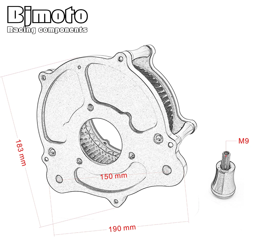 

Motor CNC Air Filter Cleaner Intake System For Harley Touring Road King Road Glide 2008 2009 2010 2011 2012 2013 2014 2015 2016