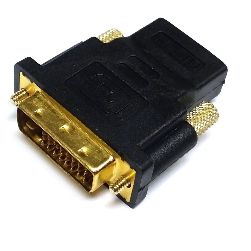 Оптовая продажа 100 шт./лот DVI -D 24 + 1 PIN к HDTV FEMALE 19PIN адаптер с позолоченной пластиной