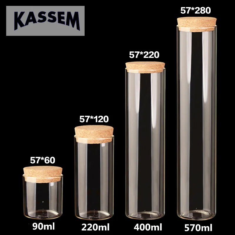 90ml Glass Saffron Jars with Corks Food Grade Widemouth Container Transparent Clear Empty Bottles 57x60mm 12pcs | Дом и сад