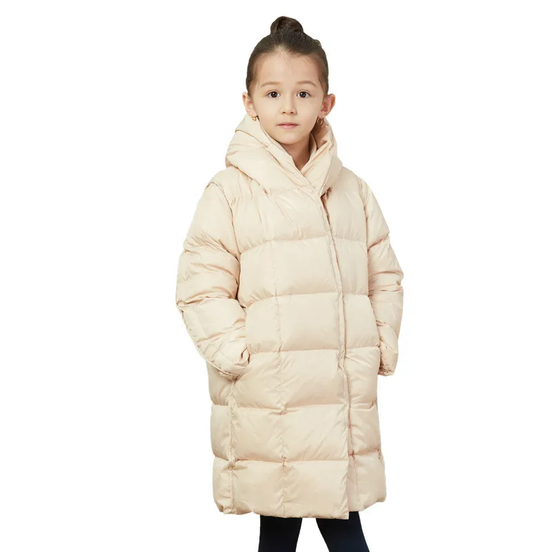 

2019 winter girl white duck down jacket out feather down thick long down jacket European and American princess clothes 5-14 y