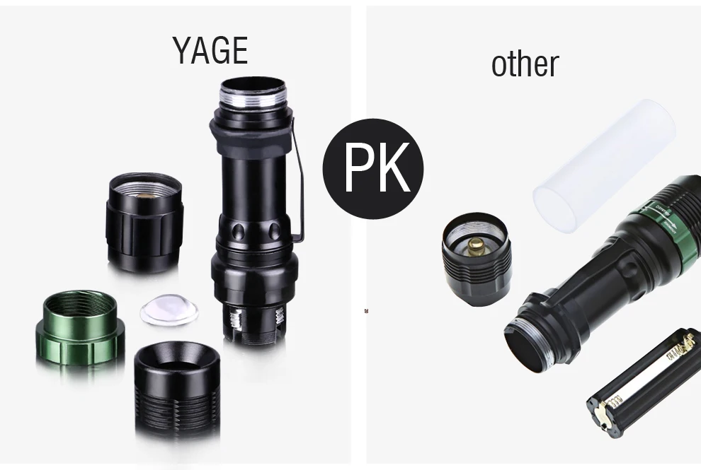 YAGE YG-338C вспышка светильник XP-G фонарь CREE светодиодный вспышка светильник фонарь светильник для 18650 аккумуляторной батареи или ААА ручной фонарь
