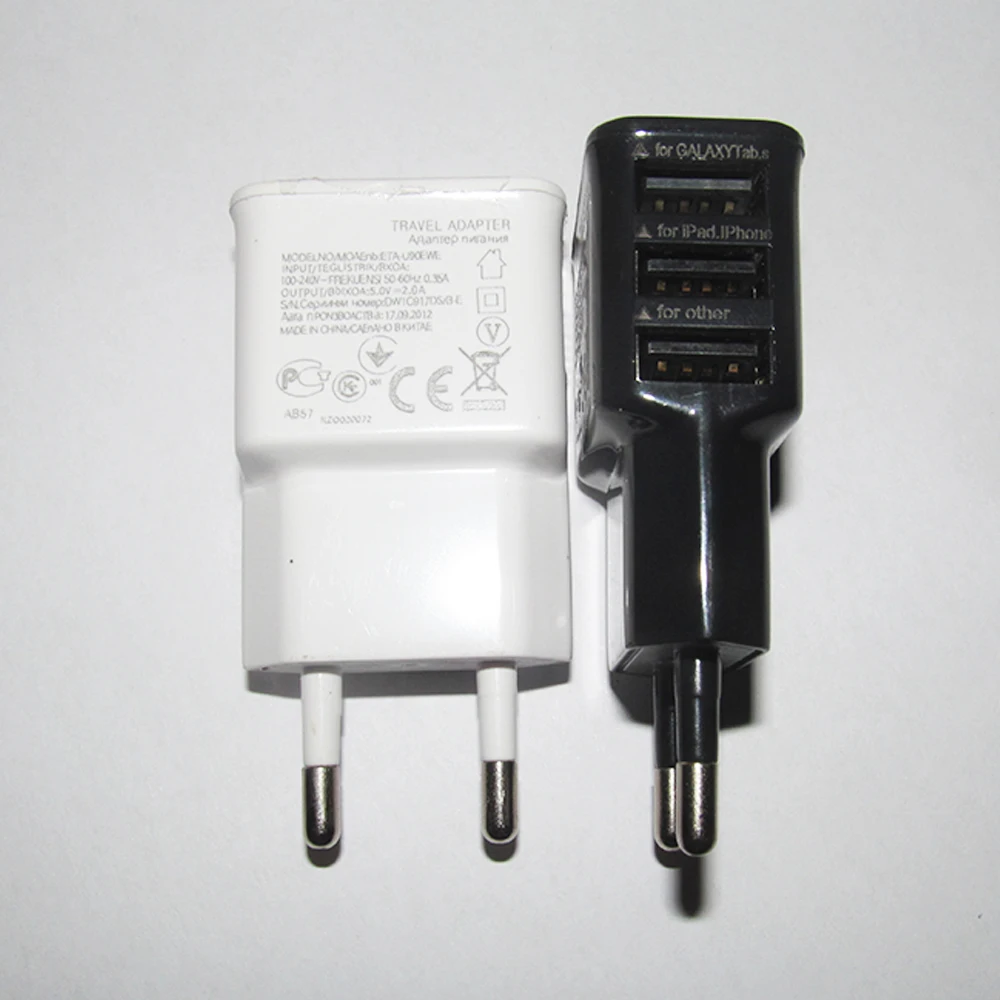 Adapter 2A 5V USB 3 Ports EU Plug Wall Charger Cable for IPhone 4s 6 6s 5 5s HTC Samsung Galaxy S5 S4 Note Note4 Mobile Phone | Мобильные