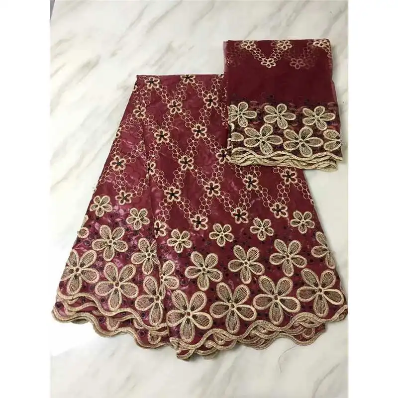 

5Yards+2Yards Hot Sale Blue African Bazin Riche Getzner 2019 High Quality Jacquard French Tulle Mesh Lace Fabric Sewing Dress