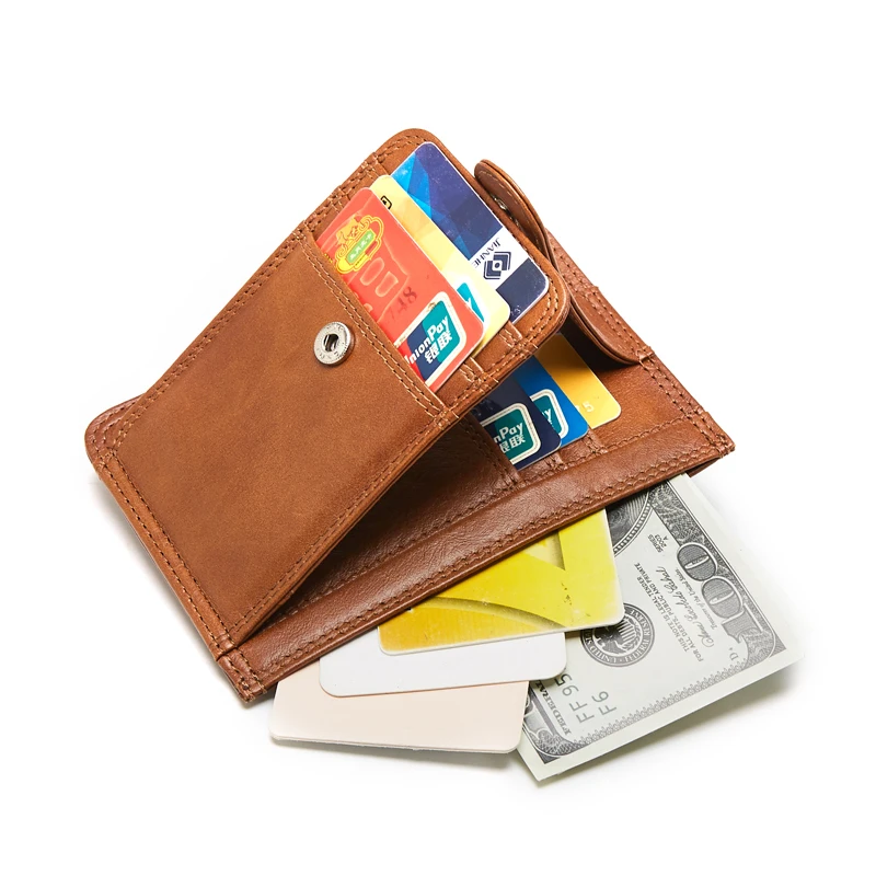 Супер тонкие мужские кошельки из 100% бычьей кожи с Rfid защитой маленький зажим для