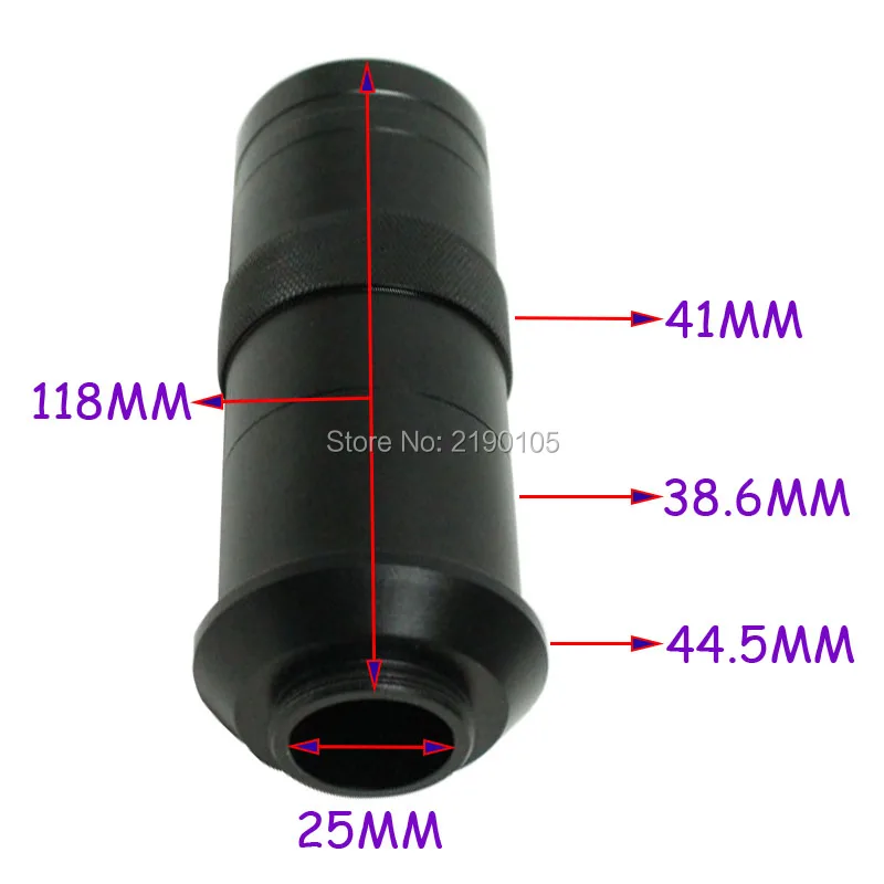 

Free shipping industry microscope camera C-mount lens glass 8X-130X Magnification Adjustable 25mm Zoom Eyepiece Magnifier