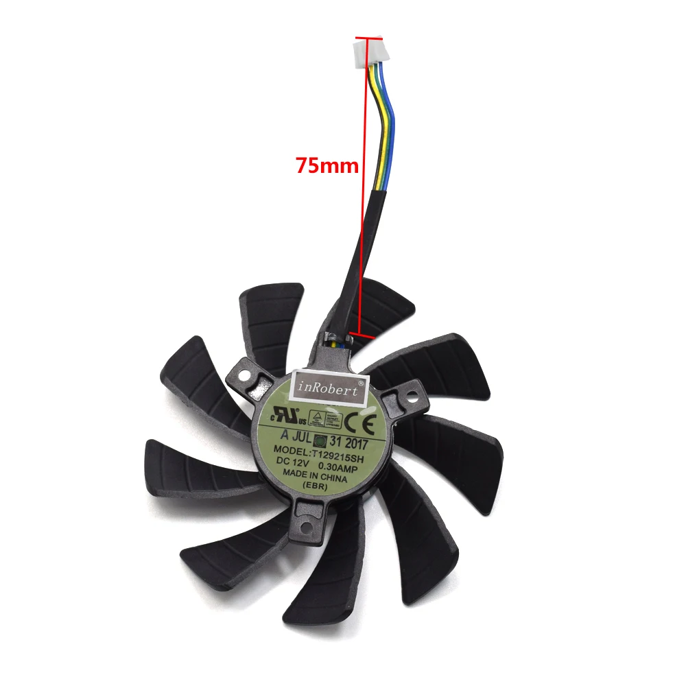 Охлаждающий вентилятор 85 мм T129215SH T129215SU DC12V 0.30AMP 4PIN для Zotac GeForce N1060IXOC 6GD GTX 1060 3 ГБ Mini