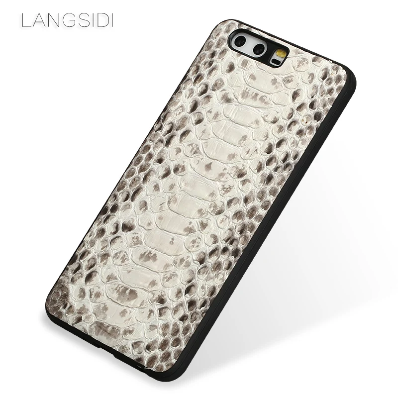 LANGSIDI brand mobile phone case natural python skin cover For Huawei P10 full handmade custom processing |