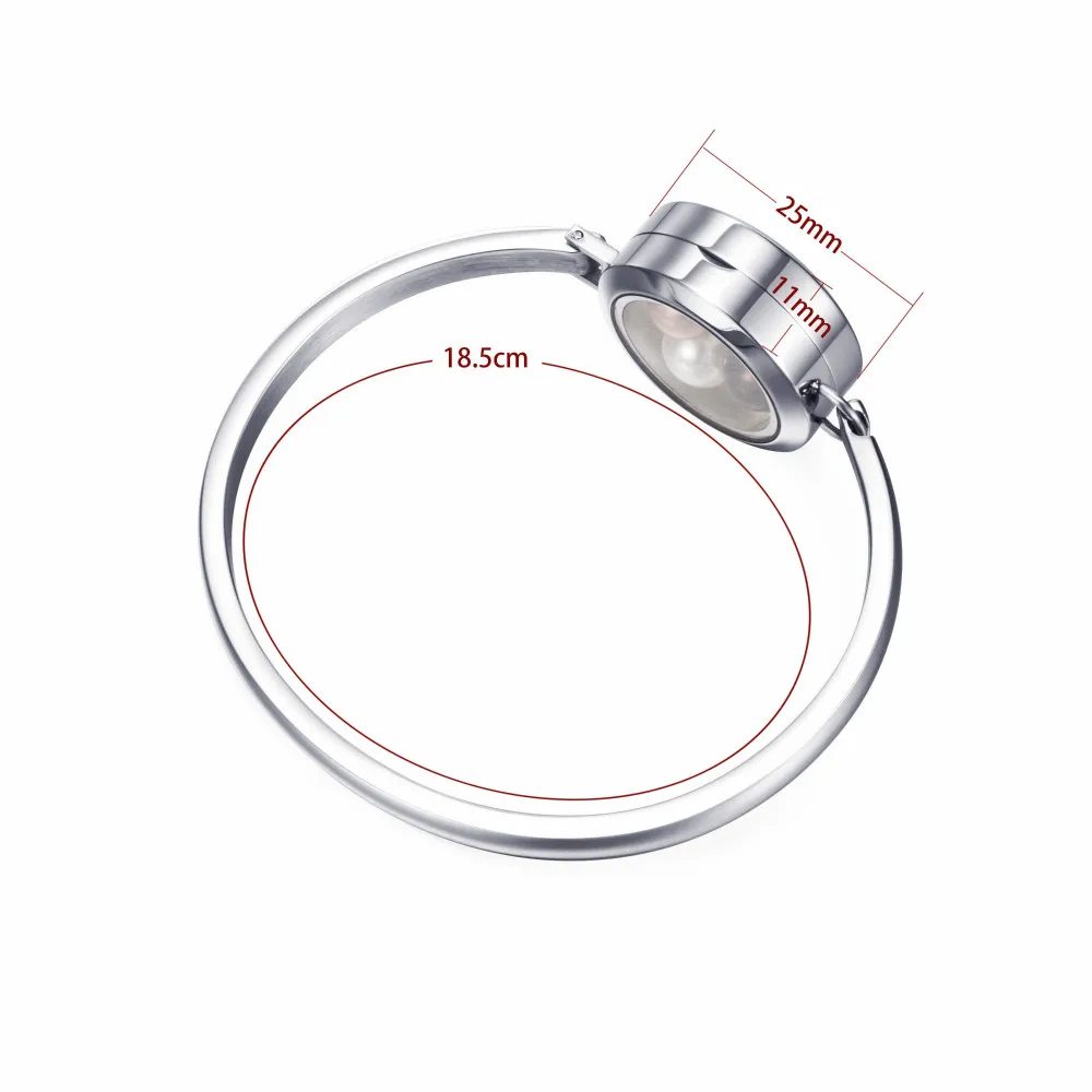 2018 Newest Fitting 8mm Pearl 316 l Stainless Steel Glass Locket Bracelet Bangle for Women | Украшения и аксессуары