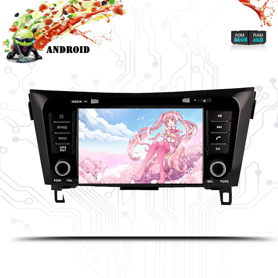 Android 10.0HD 1024*600 автомобильный dvd-плеер радио для Nissan Qashqai X-Trail 2014-2018 3/4G WIFI GPS навигация
