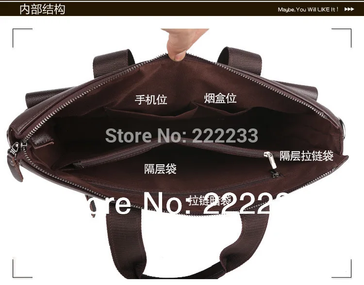 Rushed Retail high quality men brand briefcase genuine leather Portfolio brown shoulder bag messenger genuine+PU 2015 New BG0093 | Багаж и