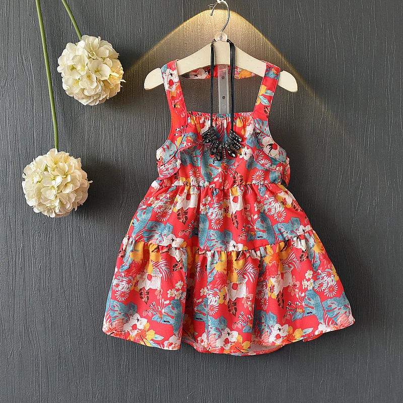 Baby Dresses Summer Children Clothing Halter Printed Children's Dress Floral Princess Party Girl Kids | Детская одежда и обувь