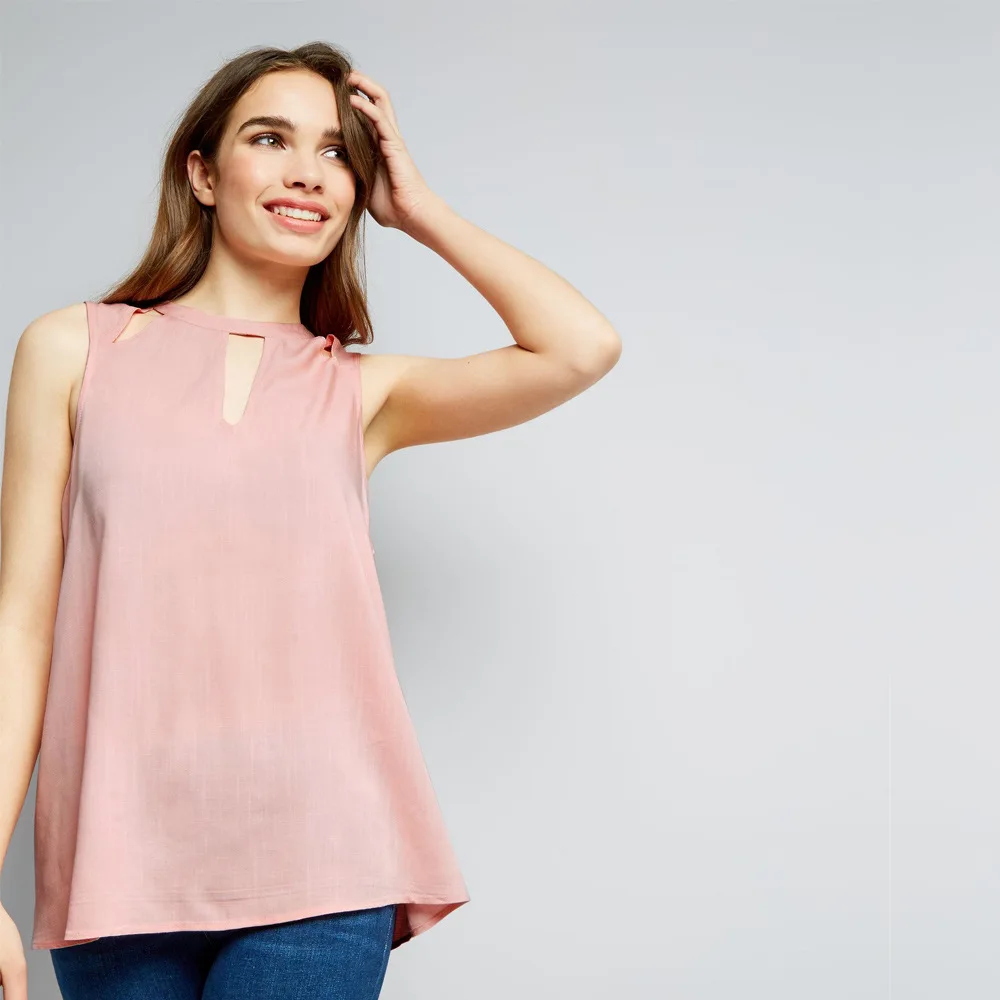 Blusas Mujer De Moda 2018 Лето Для женщин рубашка без рукавов шифоновый топ элегантные ретро