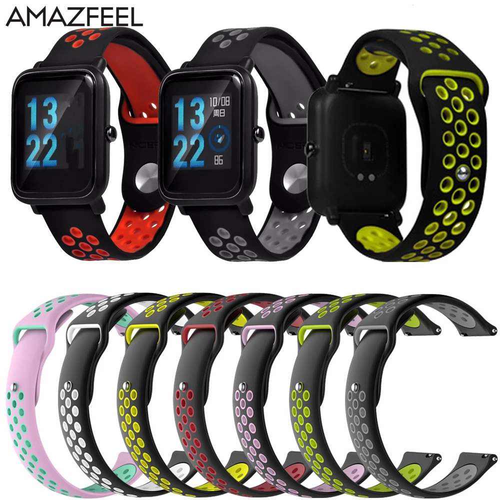 Ремешок AMAZFEEL силиконовый для Xiaomi Huami Amazfit сменный Браслет Bip Bit 22 20 мм | Электроника
