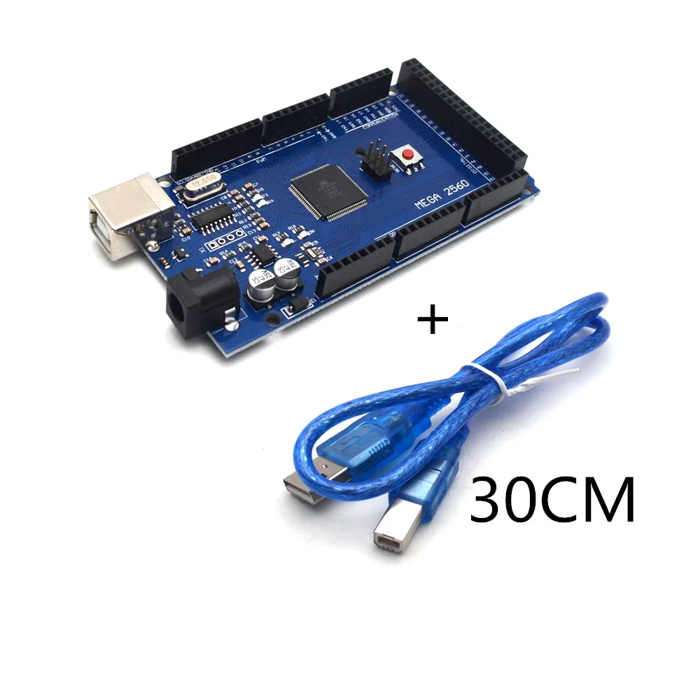 USB плата MEGA2560 MEGA 2560 R3 (ATmega2560 16AU CH340G) AVR макетная с кабелем для Arduino|Модули умного