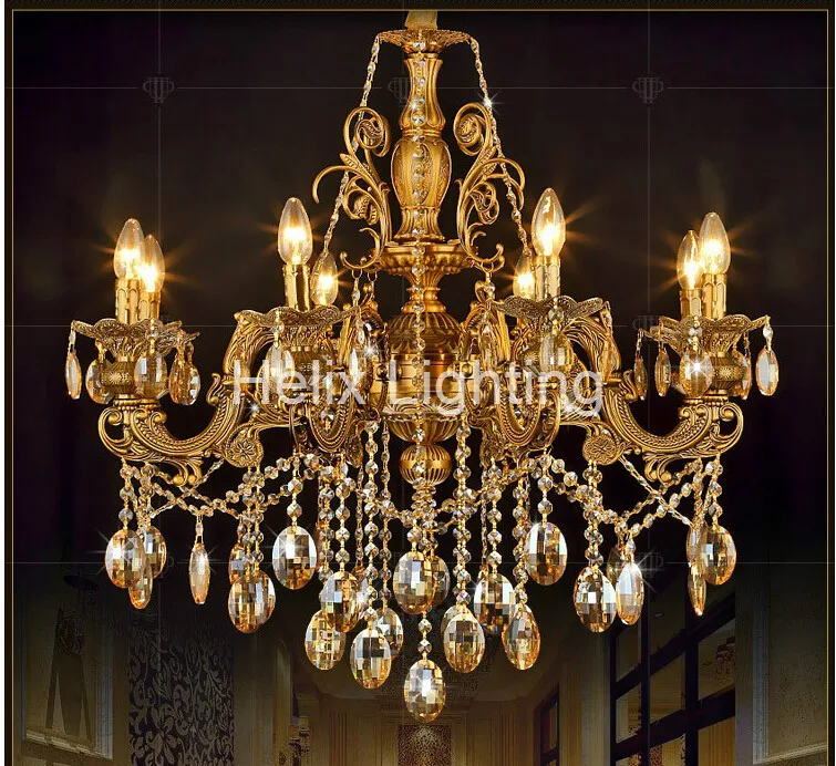 Бесплатная доставка новинка модная латунная цветная люстра s K9 кристаллы медная