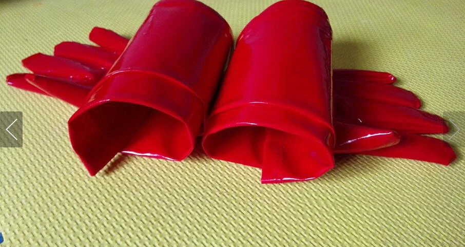 Сексуальные женские длинные перчатки из ПВХ с пятью пальцами для влажного образа