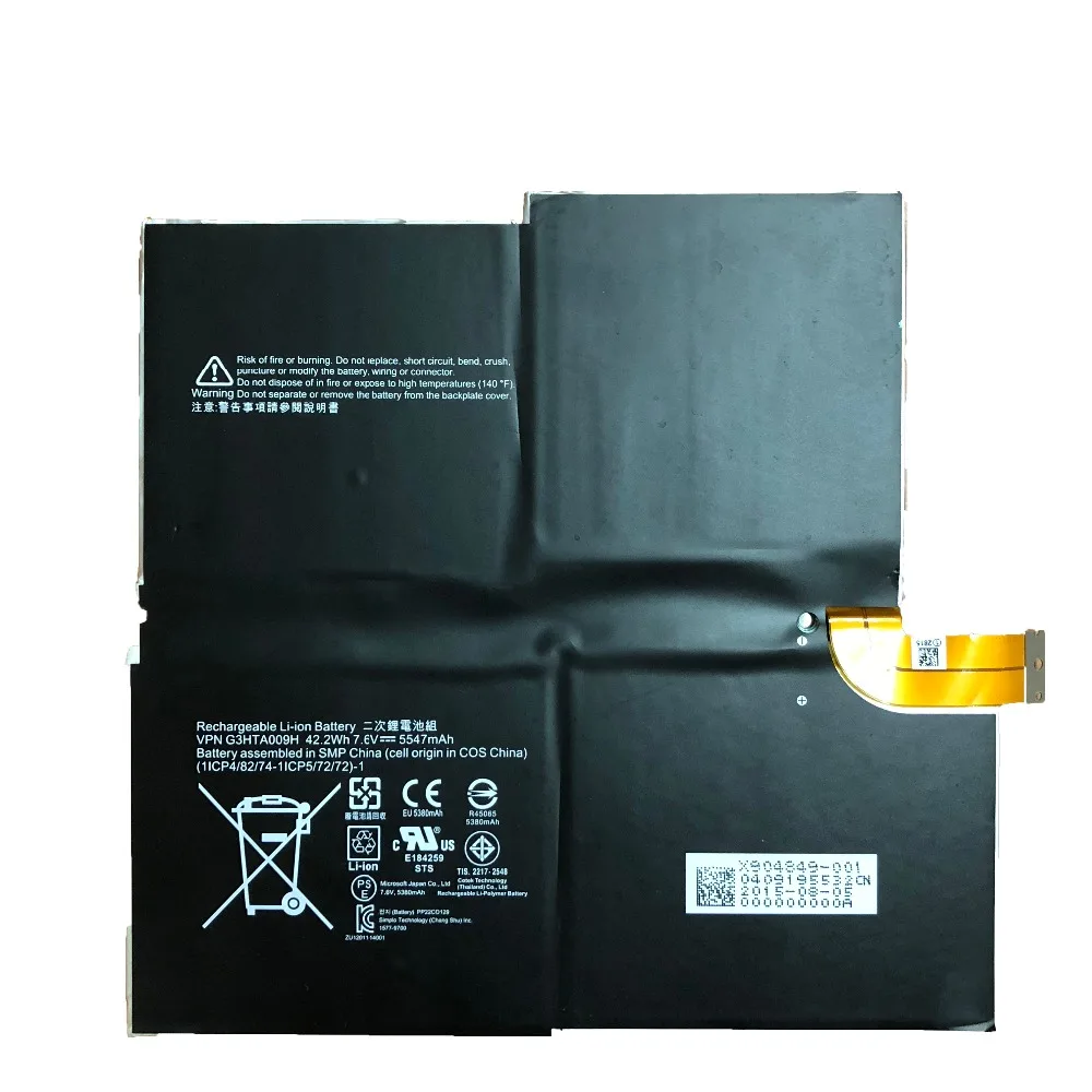 7 6 V 42.2Wh/5547mah G3HTA009H новый оригинальный MS011301-PLP22T02 Аккумулятор для ноутбука MICROSOFT SURFACE
