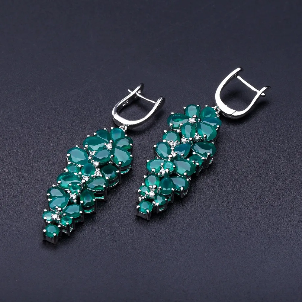 Женские Балетные серьги 16 44ct камень натуральный агат капельки из стерлингового