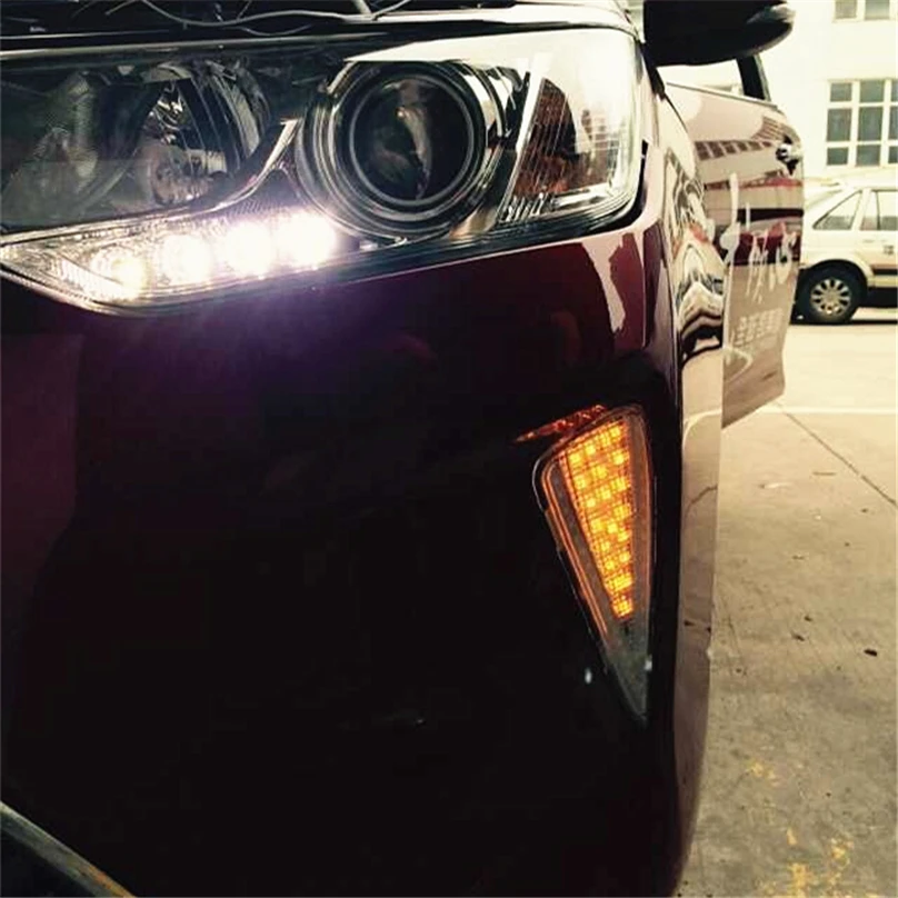 CSGJMY 1 комплект для Toyota Camry 2015 2016 2017 светодиодный DRL Противотуманные фары дневного