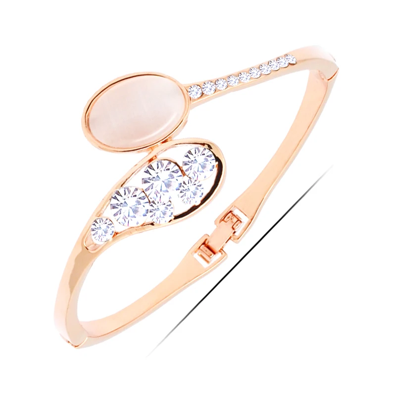 W069 роскошный Опал Кристалл браслет для женщин золотой цвет ювелирные изделия 2017