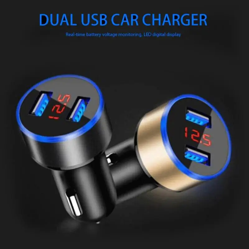 3.1A цифровой дисплей двойной Переходник USB для зарядки в машине вольтметр 2 порта