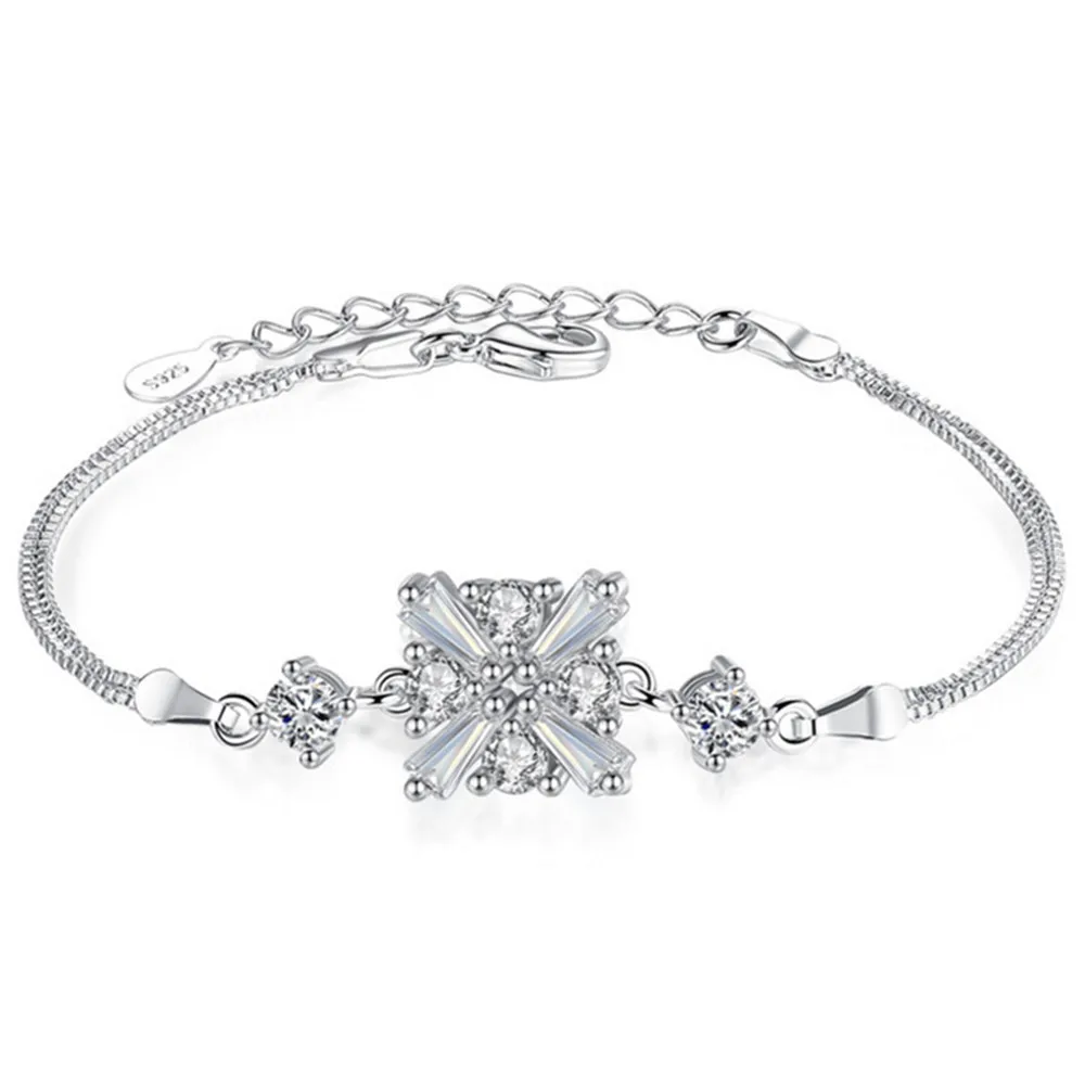 Женские серебряные браслеты с цепочкой и звеньями 16 + 3 см|brand luxury bracelet|luxury braceletluxury