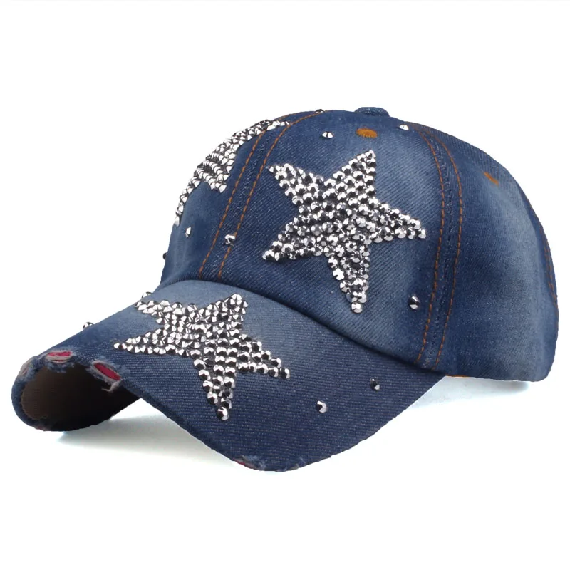 [YARBUU] бренд бейсболки высокое качество Стразы кепки с тремя звездами Snapback Casquette шляпа для женщин леди сплошной цвет - Цвет: colour 3