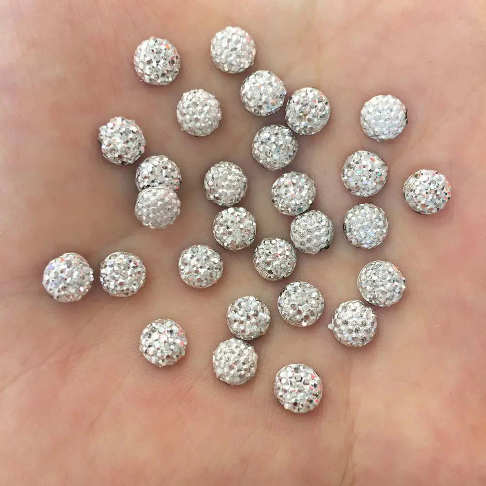 New 400pcs 6mm round Resin Cute convex Round flatback stone Ornaments DIY scrapbook Wedding appliques craft SF429 | Дом и сад